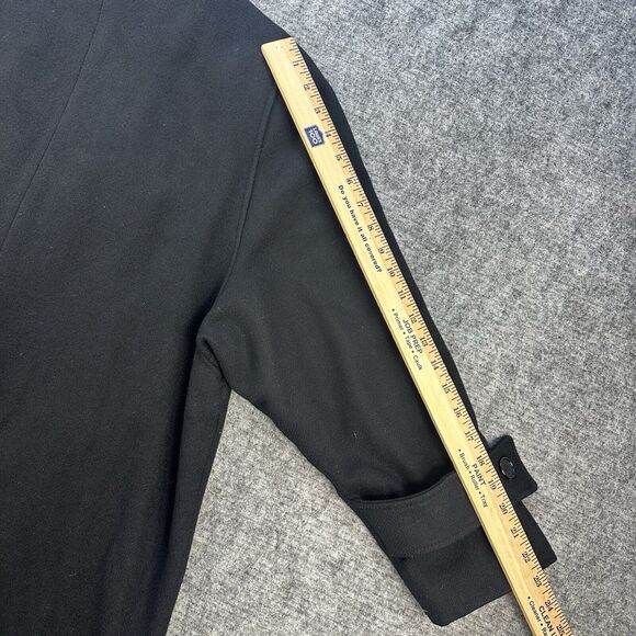 Vintage Coat Woman Large Black Long Trench Union Made in USA Miss New Yorker - Picture 14 of 15